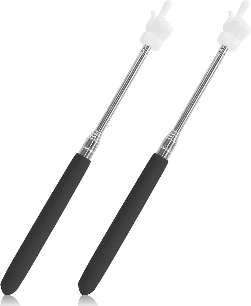 LYMXsd 2PCS Pointer Stick for Classroom – Multipurpose Teacher Pointer Stick, Extendable Classroom Pointer and Finger Pointer Stick, Engaging Colors, Classroom Essentials for Effective Presentations (Black) - Image 1